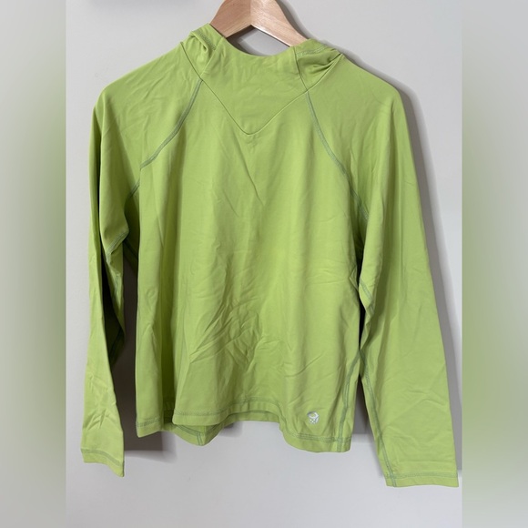 Mountain Hardwear Lime Green Hooded Pullover Sweatshirt Size Large - Picture 1 of 7